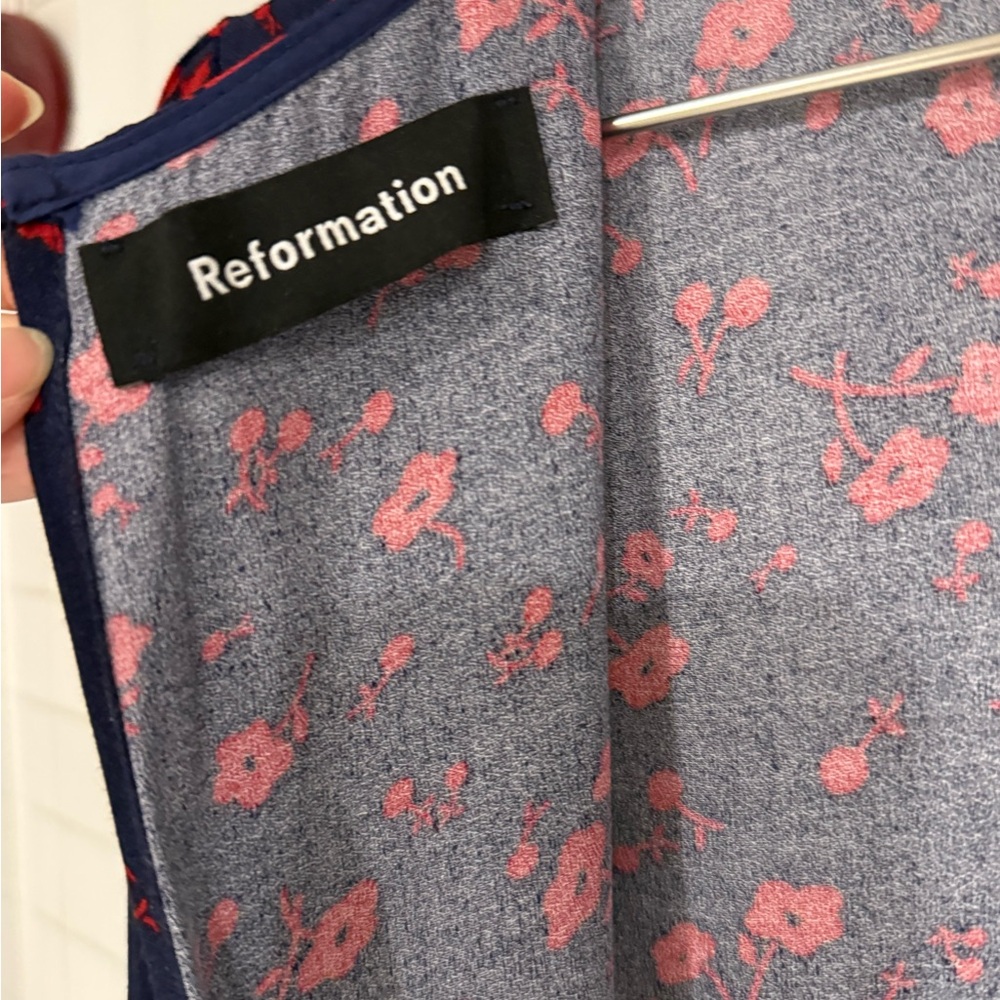 Reformation Navy and Red Floral Dress - Picture 7 of 7